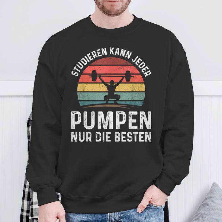 Studier Kann Jeder Pump Gym Workout Gym Slogan Sweatshirt Geschenke für alte Männer