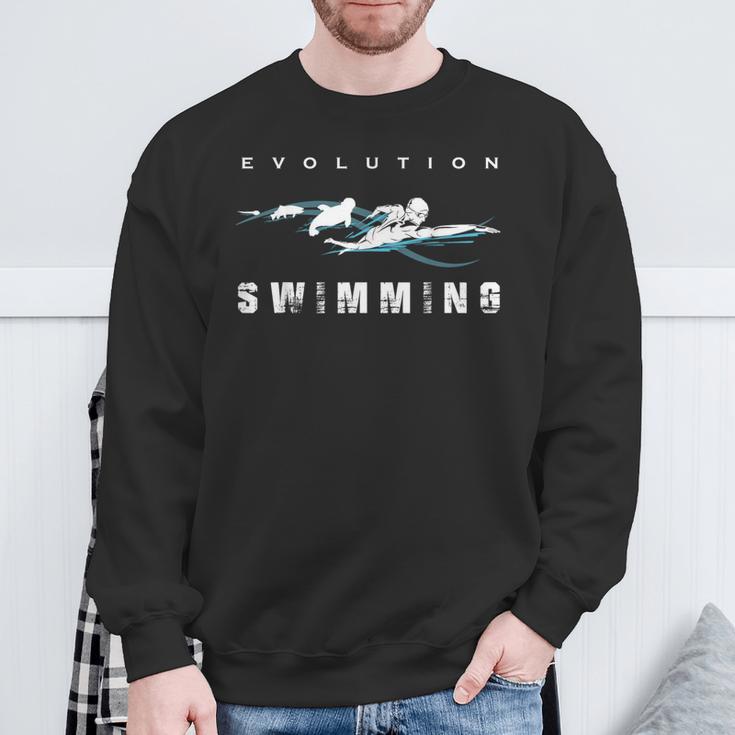 Swimming Evolution Swimmer Sportler Swimming Sweatshirt Geschenke für alte Männer