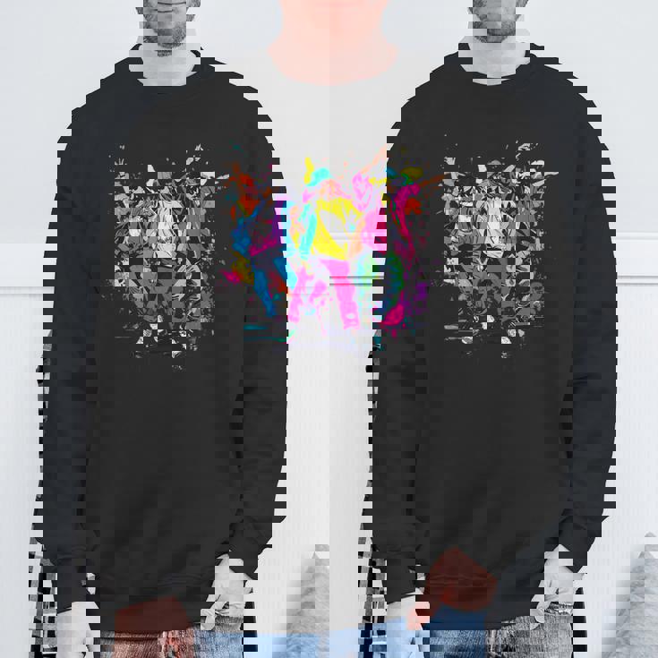 Urban Hip Hop Dancing Novelty Graffiti Graphic Sweatshirt Gifts for Old Men