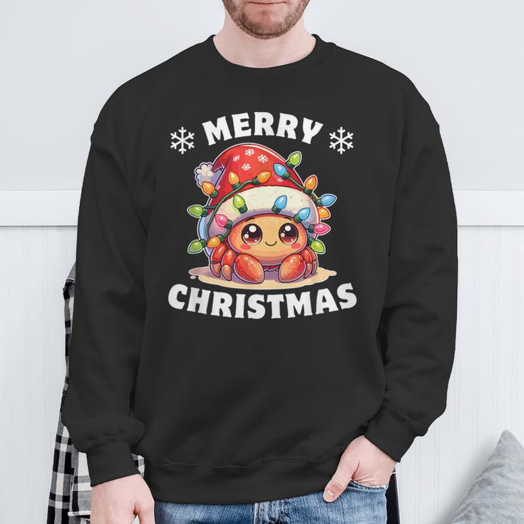 Weihnachtsmütze Weihnachten Lichterkette Einsiedlerkrebs Sweatshirt Geschenke für alte Männer