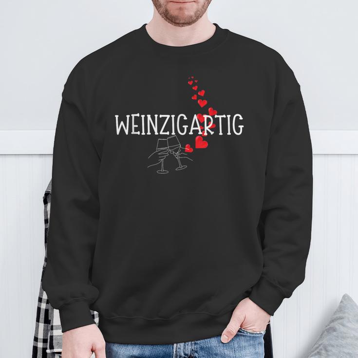 Weinzigartig Wein Weintrinker Genießer Weinliebhaber Sweatshirt Geschenke für alte Männer