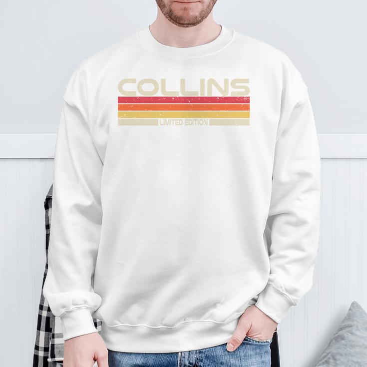 Collins Nachname Geburtstag Familientreffen 80Er 90Er Sonnenuntergang Sweatshirt Geschenke für alte Männer