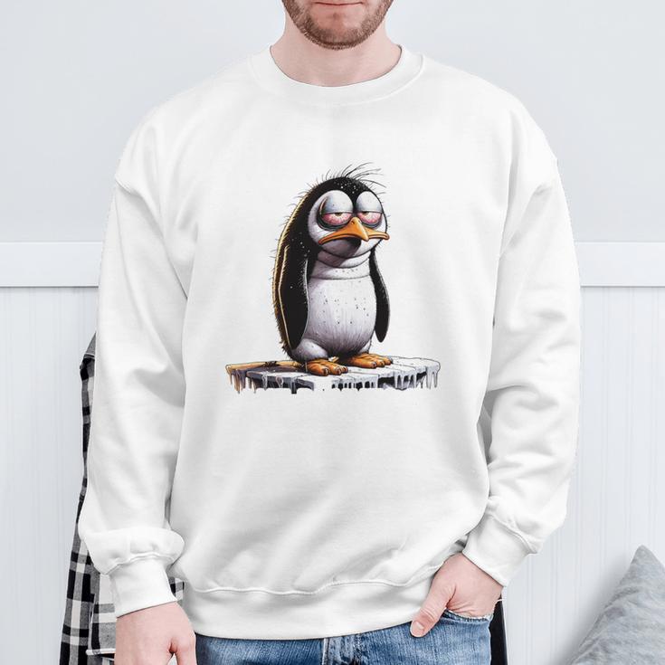 Guten Morgen Ganz Dünnes Eis Saying Penguin Sweatshirt Geschenke für alte Männer