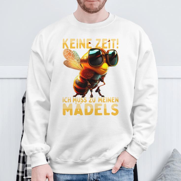 Keine Zeit Ich Muss Zu Meinen Mädels Bienenzüchter Bienen Long-Sleeved Sweatshirt Geschenke für alte Männer