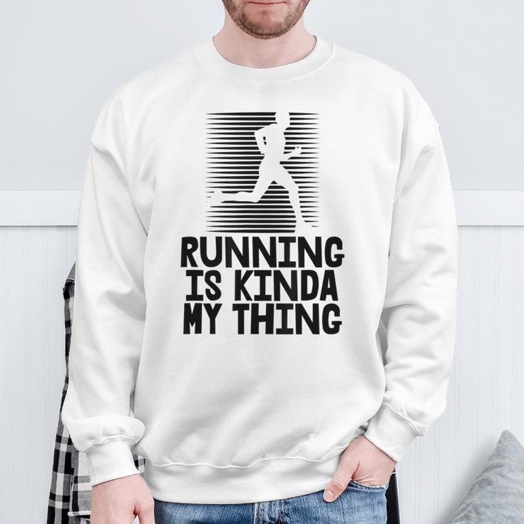 Laufen Ist Irgendwie Mein Ding Lustiger Läufer Sweatshirt Geschenke für alte Männer