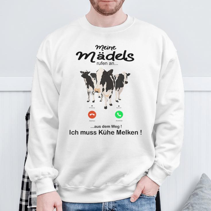 Meine Mäds Rufen An Aus Dem Weg Ich Muss Kühe Melken Cow S Sweatshirt Geschenke für alte Männer