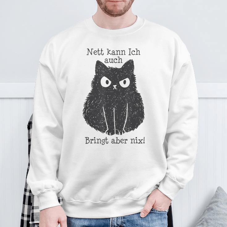 Nett Kann Ich Auch Bringt Aber Nix Cat Fun Gray S Sweatshirt Geschenke für alte Männer