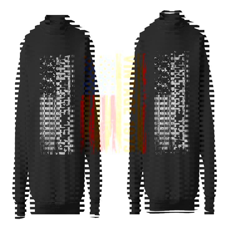 50 Years Old Vintage 1975 American Flag 50Th Birthday Men Sweatshirt