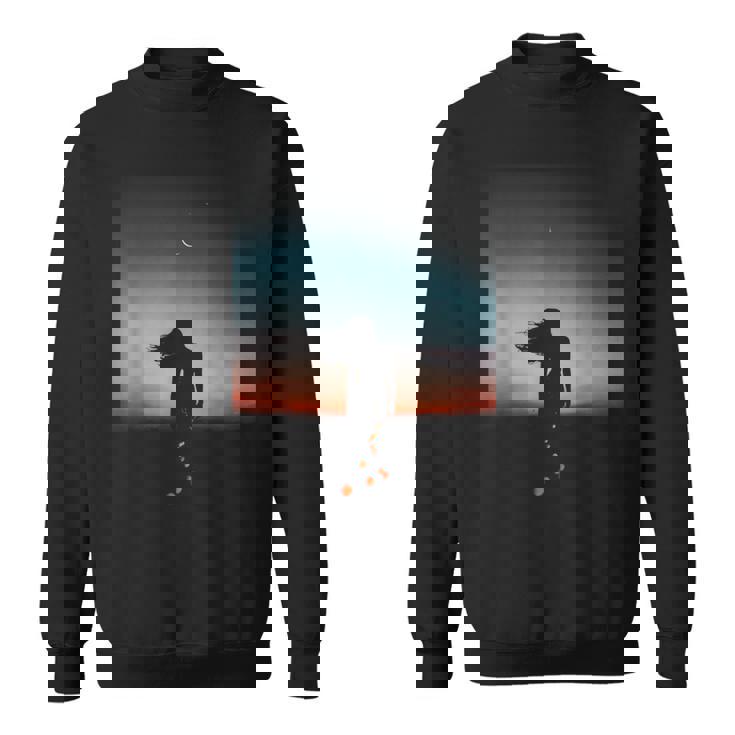 Beautiful Silhouette Sunset Lantern Festival Desert Freedom Sweatshirt