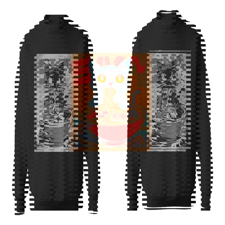 Cat Ramen Japanese Graphic Kawaii Cat Anime Sweatshirt