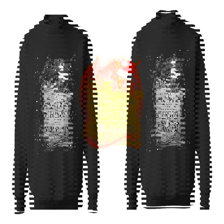 Cute Anime Christmas All I Want For Christmas Is A Dragon Sweatshirt