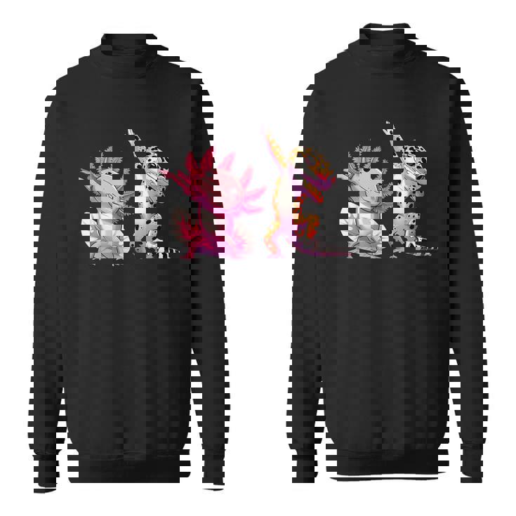 Cute Kawaii Leopard Gecko Dabbing Axolotl Friends Boys Sweatshirt