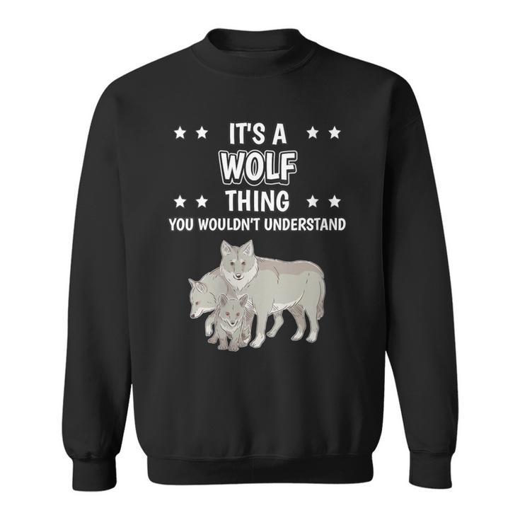 Damen Ist So Ein Wolf Ding Lustiger Spruch Wölfe Mit-Ausschnitt Sweatshirt