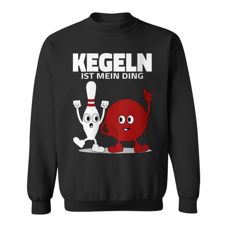 Damen Lustige Kugel & Kegel I Kegeln I Kegeln Ist Mein Ding Mit-Ausschnitt Sweatshirt