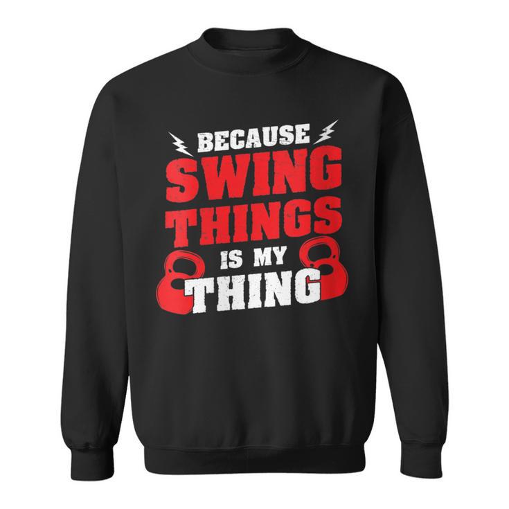 Damen Weil Swing Things Mein Ding Ist Workout Kettlebell Mit-Ausschnitt Sweatshirt