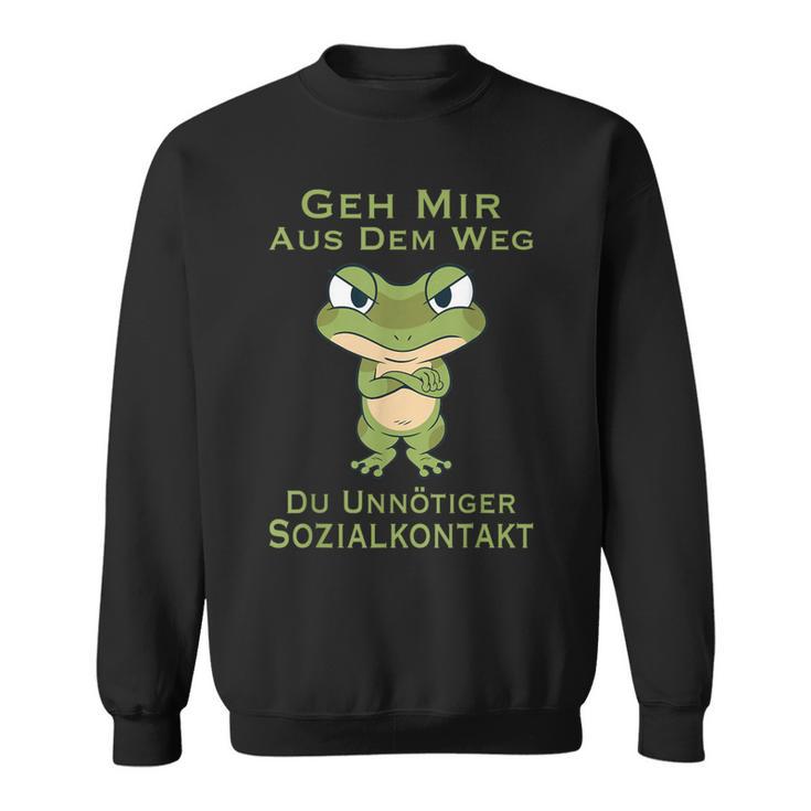 Frog Geh Mir Aus Dem Weg Du Unnötiger Sozialkontakt Geh Mir Aus Sweatshirt