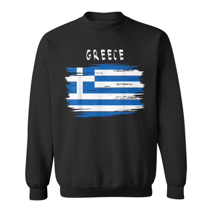 Greece Flag Brush Stroke Style Sweatshirt