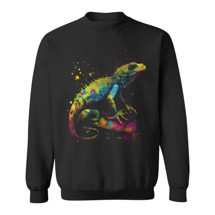 Lizard Lizard Colourful Colour Animal Favourite Animal Fan Sweatshirt