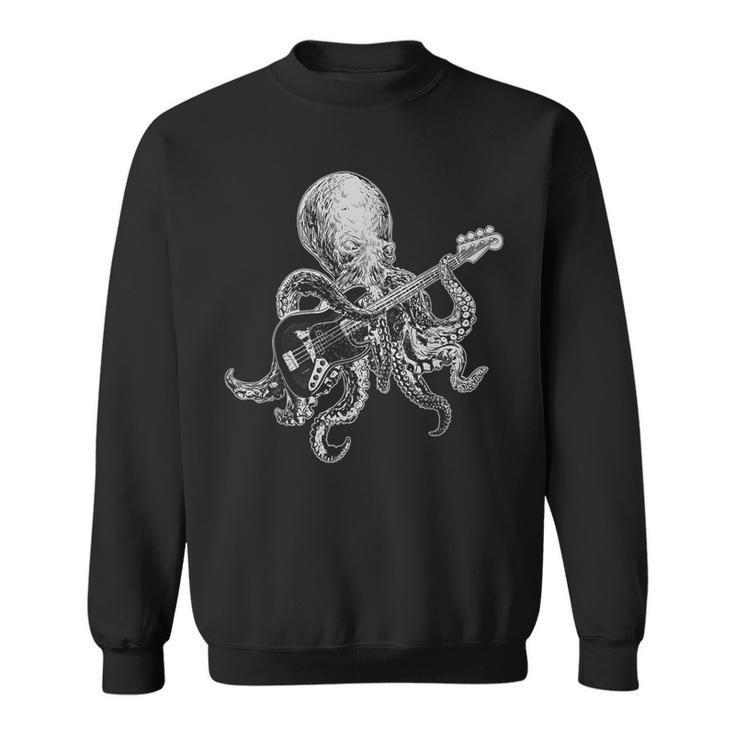 Octopus Playing Bass Guitar For Dad Octopus Lover Sweatshirt