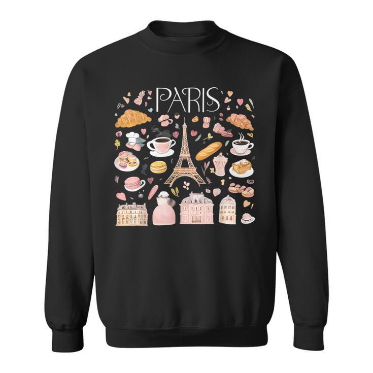 Paris France Souvenir Elegant Parisian Landmarks Aifel Tower Sweatshirt