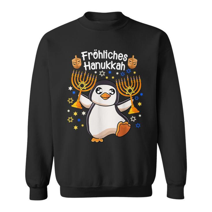 Penguin Hanukkah Menorah Happy Hanukkah Sweatshirt