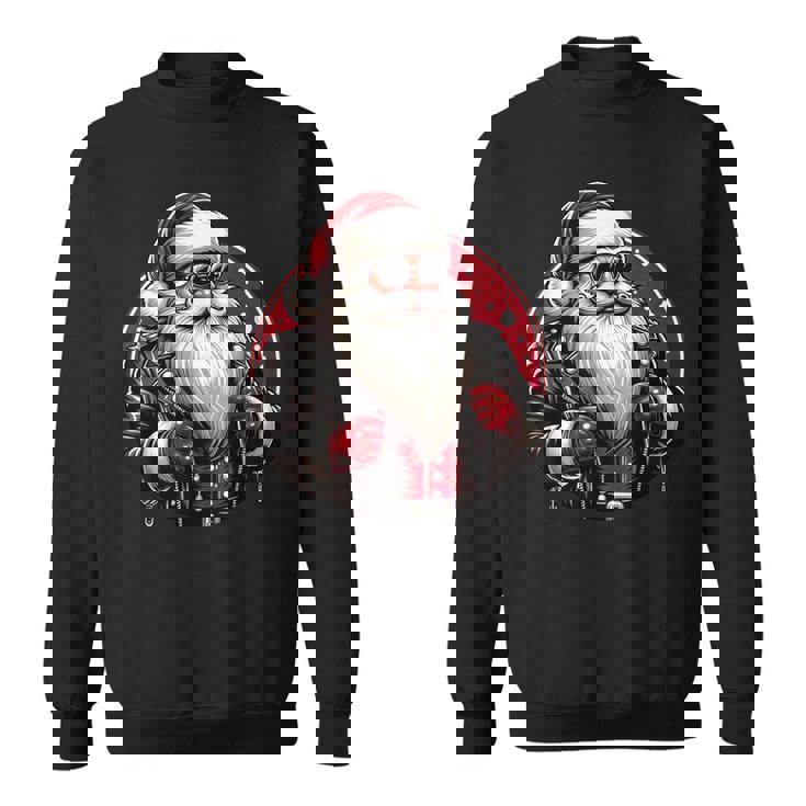Père Noël Punk Motard Cool Noël Sweater e