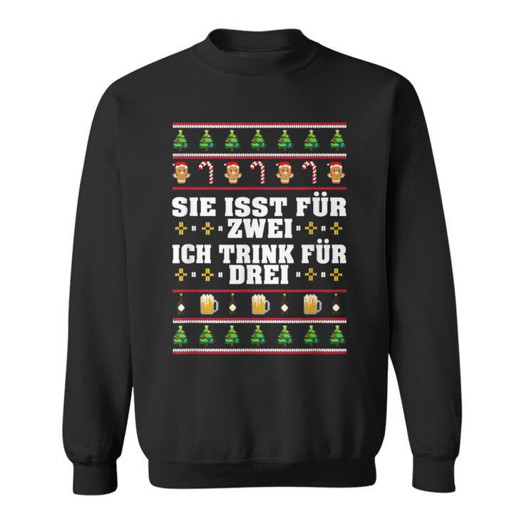 Sie Isst Für Zwei Ich Trink Drei Werdender Father S Sweatshirt