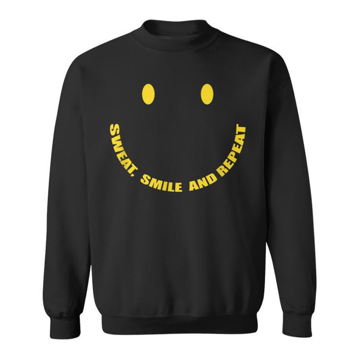 Sweat Smile And Repeat Smily Face Workout Motivation Sweatshirt