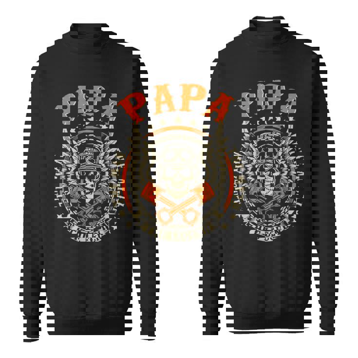 Vintage Biker Papa Motorcycles Biker For Fathers Day Mens Sweatshirt