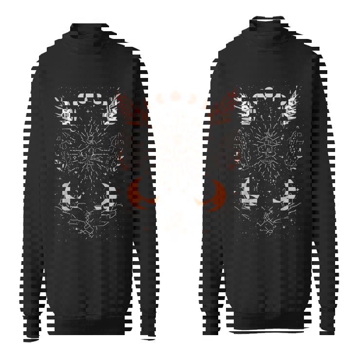 Witch Aesthetic Moon Phases Cosmic Stars Crystals & Snakes Sweatshirt