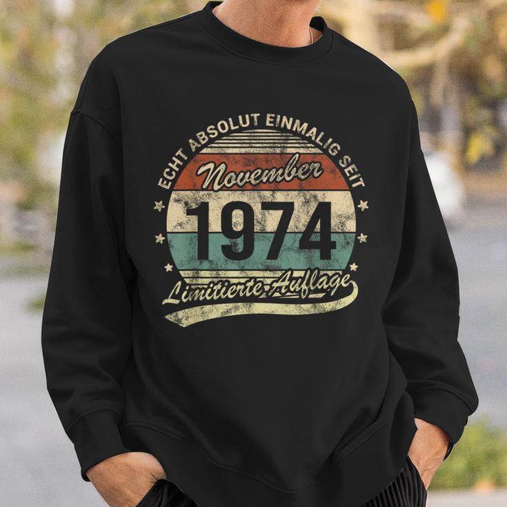 50Th Birthday Real Absolut Einmalig Seit November 1974 Sweatshirt Geschenke für Ihn