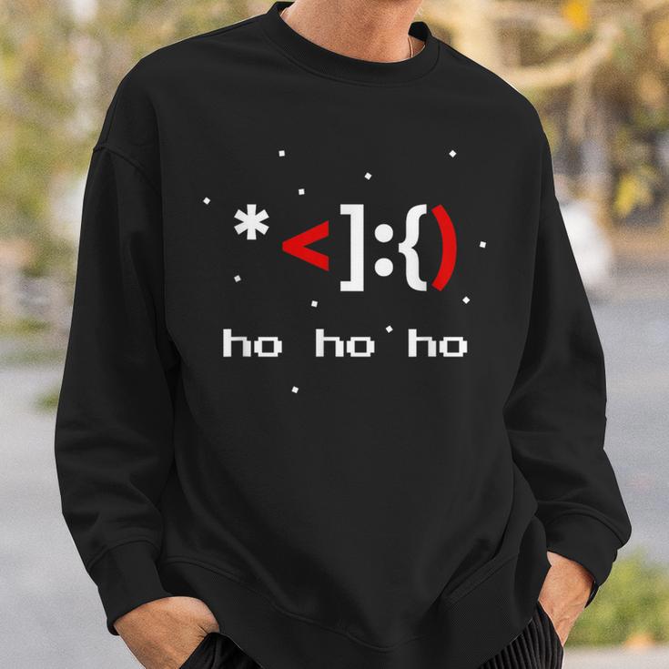 Ascii Santa Claus Face Coder 8Bit Retro Xmas Sweatshirt Geschenke für Ihn