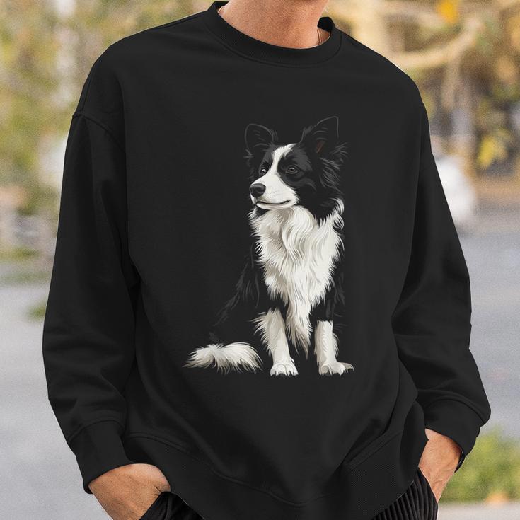 Border Collie Dog Pet Illustration Border Collie Sweatshirt Geschenke für Ihn