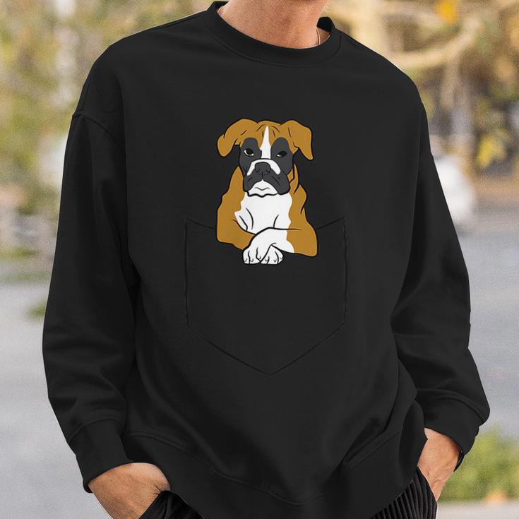 Boxer Dog In Bag Boxer Dog In Bag Dog Boxer Sweatshirt Geschenke für Ihn