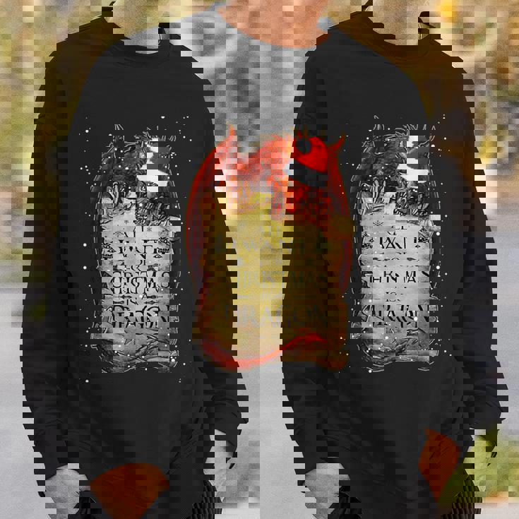 Cute Anime Christmas All I Want For Christmas Is A Dragon Sweatshirt Gifts for Him