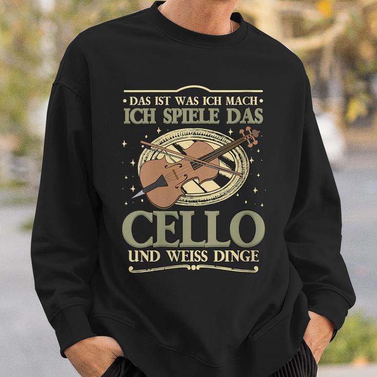 Damen Das Ist Was Ich Mach Ich Spiele Das Cello Und Weiss Dinge Mit-Ausschnitt Sweatshirt Geschenke für Ihn