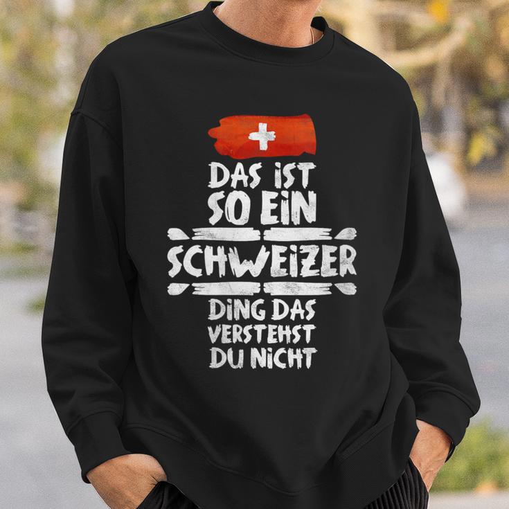 Damen Das Ist So Ein Schweizer Ding Dasersteht Du Nicht Mit-Ausschnitt Sweatshirt Geschenke für Ihn