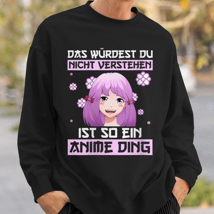 Damen Das Würdest Du Nichterstehen Ist So Ein Anime Ding Mit-Ausschnitt Sweatshirt Geschenke für Ihn