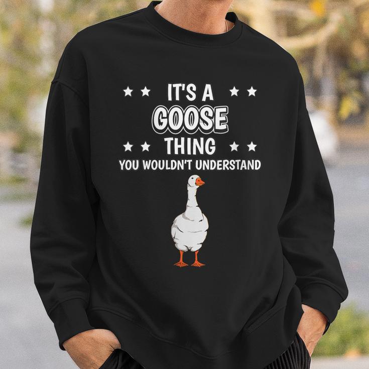 Damen Ist So Ein Gans Ding Lustiger Spruch Gänse Mit-Ausschnitt Sweatshirt Geschenke für Ihn