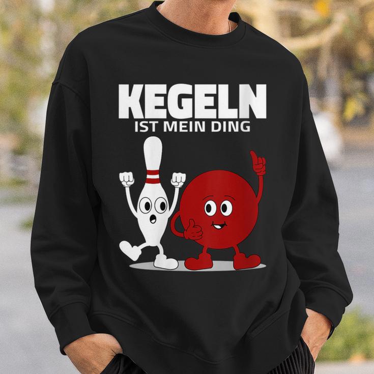 Damen Lustige Kugel & Kegel I Kegeln I Kegeln Ist Mein Ding Mit-Ausschnitt Sweatshirt Geschenke für Ihn