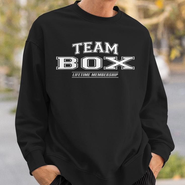 Damen Team-Box Stolzer Familiennachname Nachname Geschenk Mit-Ausschnitt Sweatshirt Geschenke für Ihn