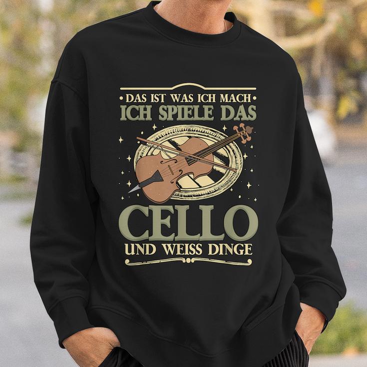 Das Ist Was Ich Mach Ich Spiel Das Cello Und Weiß Dinge Sweatshirt Geschenke für Ihn