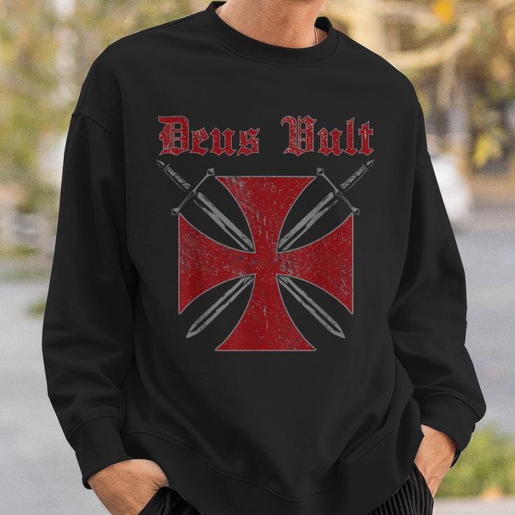 Deusult Helmet Templar Order Templar Holy Cross Sweatshirt Geschenke für Ihn