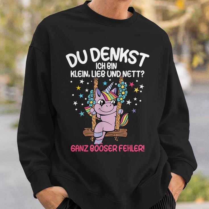 Du Tenkst Ich Bin Klein Liebe Und Nett Unicorn Sweatshirt Geschenke für Ihn