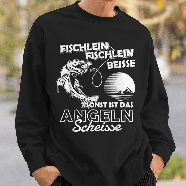 Fischlein Beisse Angler Fishing Sweatshirt Geschenke für Ihn