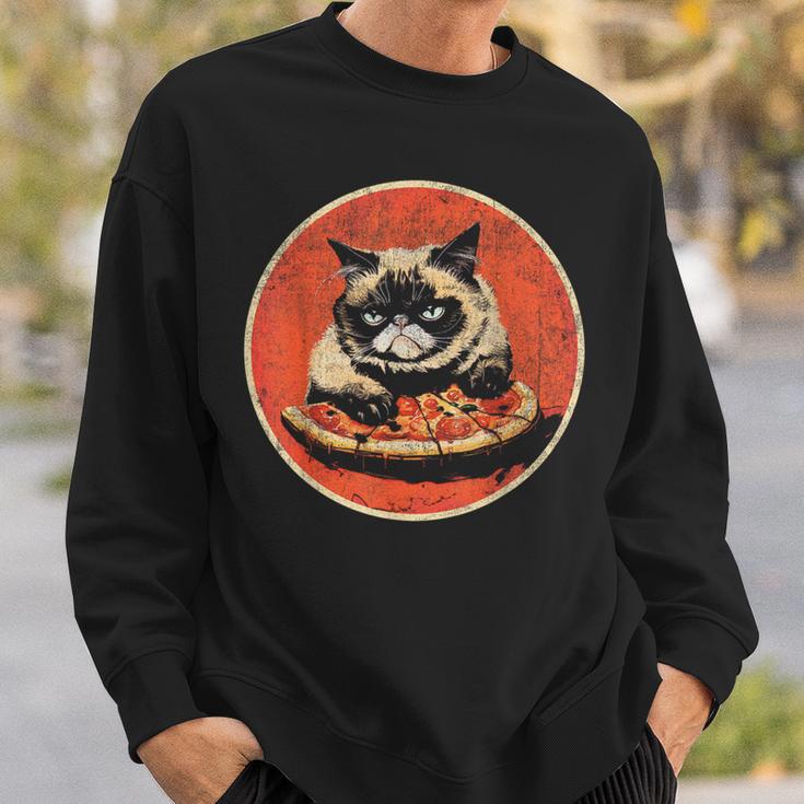 Cat Pizzaintage Sweatshirt Geschenke für Ihn