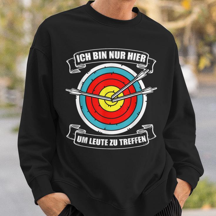 Ich Bin Nur Hier Bogenschütze Arrow Und Bogen Archery Sweatshirt Geschenke für Ihn