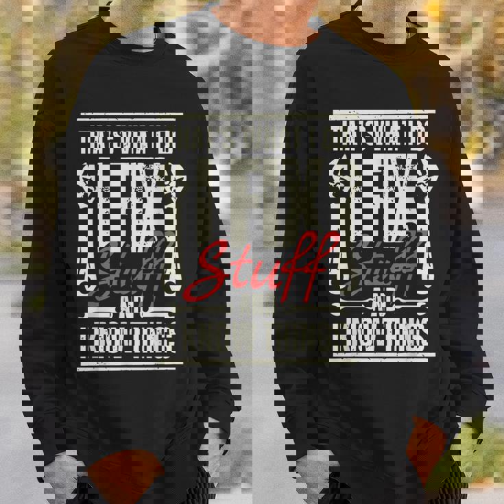 Men's I Fix Stuff Mechanic Engineer Garage Sweatshirt Gifts for Him