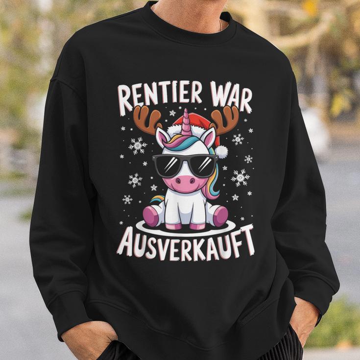 Reindeer Was Ausverkauft Christmas Unicorn Slogan Sweatshirt Geschenke für Ihn