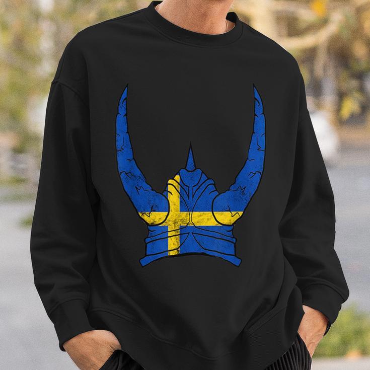 Schweden Wikinger Helm Schwedischer Nordmann Stolz Sköl Sweatshirt Geschenke für Ihn